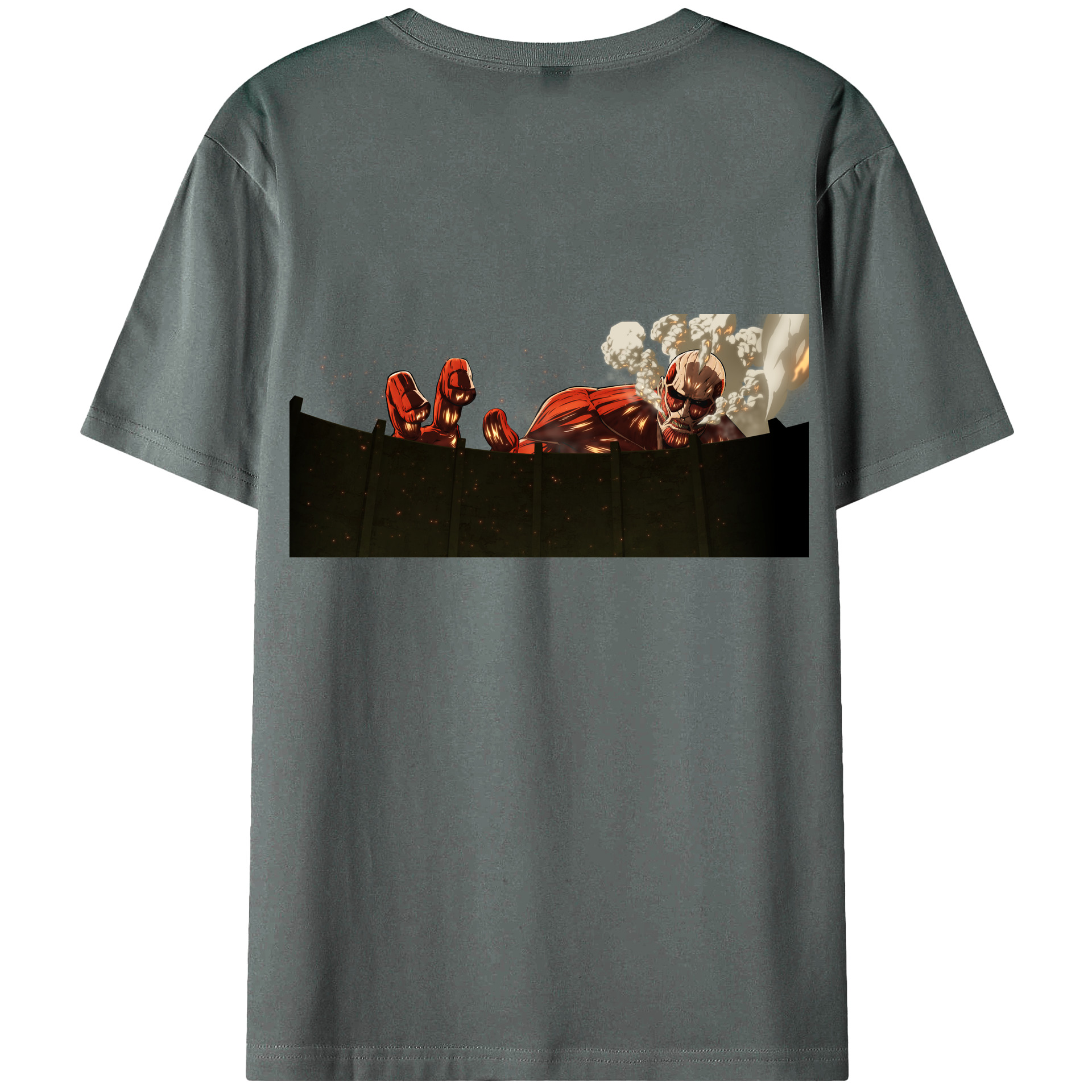 （画像用） 進撃の巨人 Attack on Titan 綿100％ メンズ半袖Tシャツ（バックプリント） 通気性